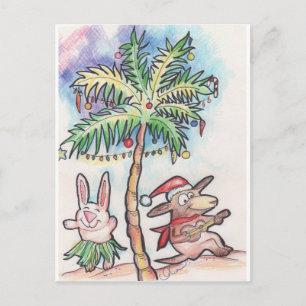 Chilli Dog plays the ukulele at Christmas Holiday Postcard