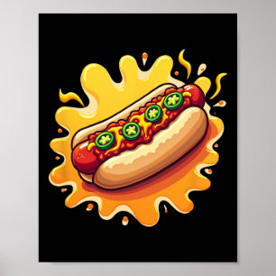 Chilli Dog With Jalepenos Design Poster