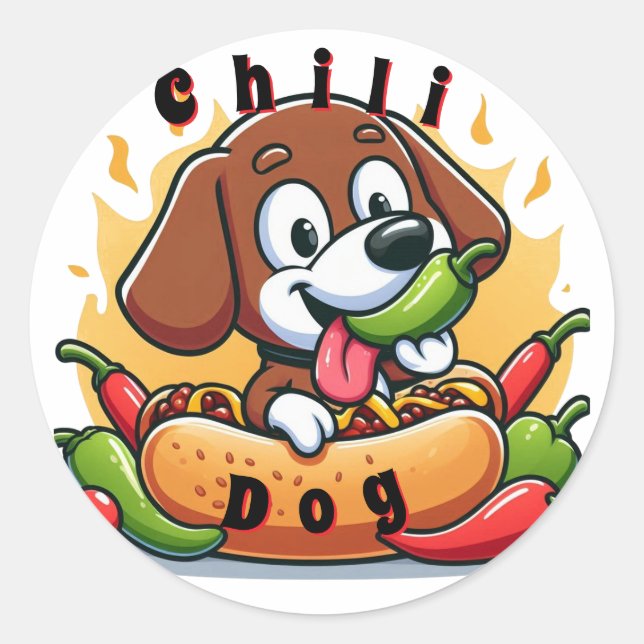 Chilli Dog worlds best! Classic Round Sticker (Front)