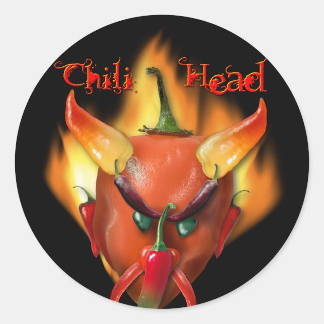 Chilli Head Devil Classic Round Sticker (Front)
