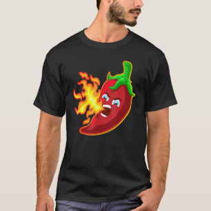 Chilli Hot Pepper Breathing Fire Spicy Chillis Sau T-Shirt