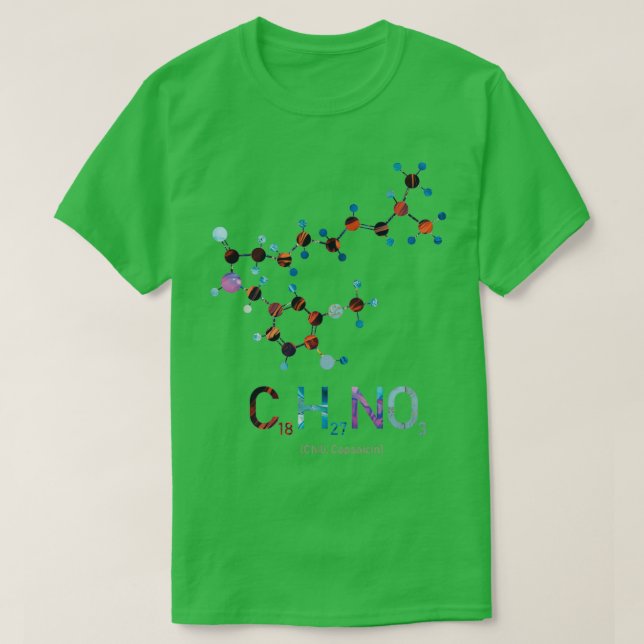 Chilli Molecule Capsaicin Chemistry T-Shirt (Design Front)