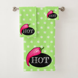 Chilli pepper bath towel set