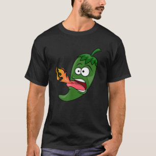 Chilli Pepper Breathing Fire Red Hot Funny Cartoo T-Shirt