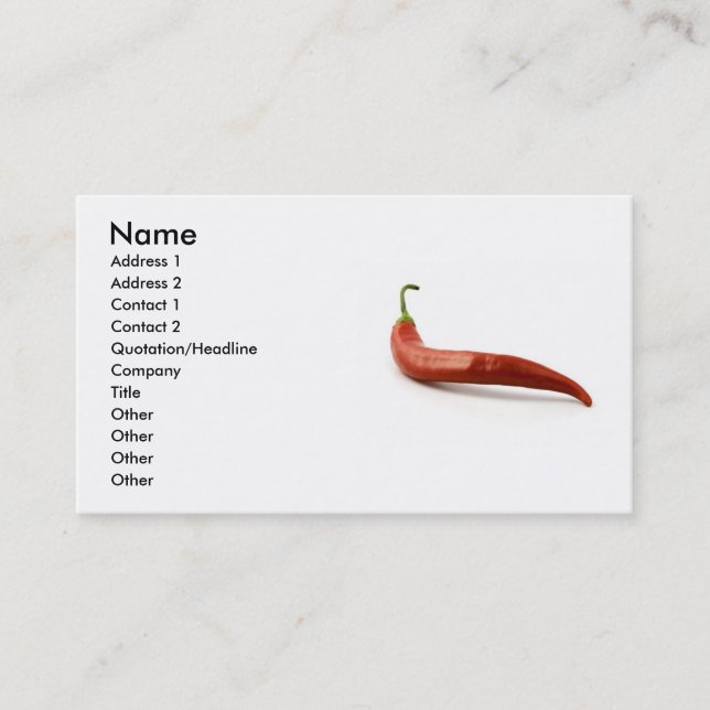 Chilli Pepper Business Card (Front)