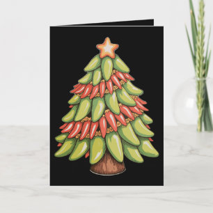 Chilli Pepper Christmas Tree Hot Spicy Sauce Xmas Card