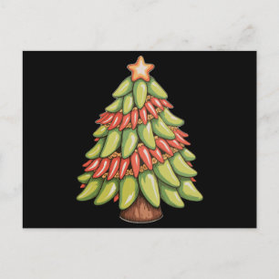 Chilli Pepper Christmas Tree Hot Spicy Sauce Xmas Holiday Postcard