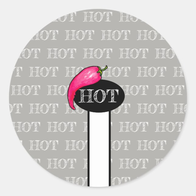 Chilli pepper classic round sticker (Front)