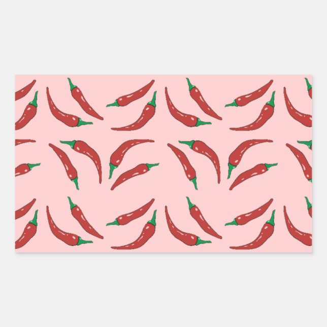 chilli pepper, cookery rectangular sticker (Front)
