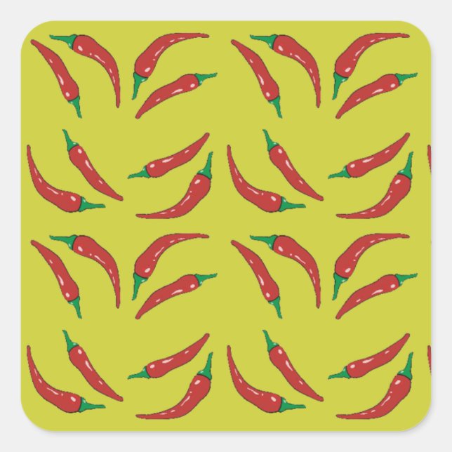 chilli pepper, cookery square sticker (Front)