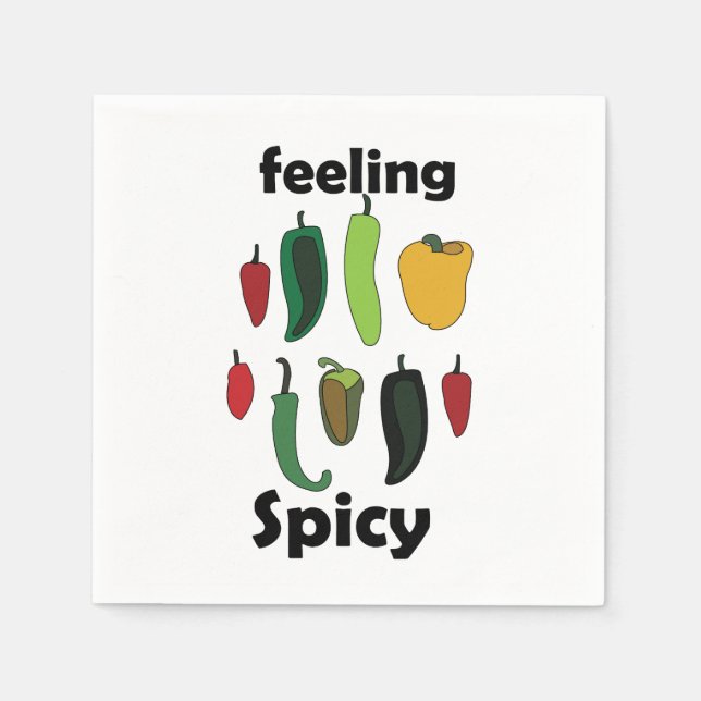 Chilli Pepper Feeling Spicy Fiesta Party Napkin (Front)