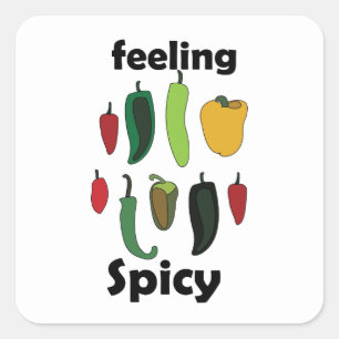 Chilli Pepper Feeling Spicy Fiesta Party Square Sticker