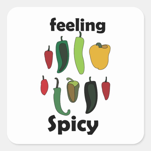Chilli Pepper Feeling Spicy Fiesta Party Square Sticker (Front)