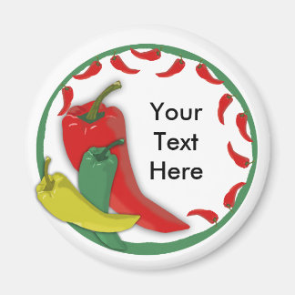 Chilli Pepper Group Circle Frame3 Magnet