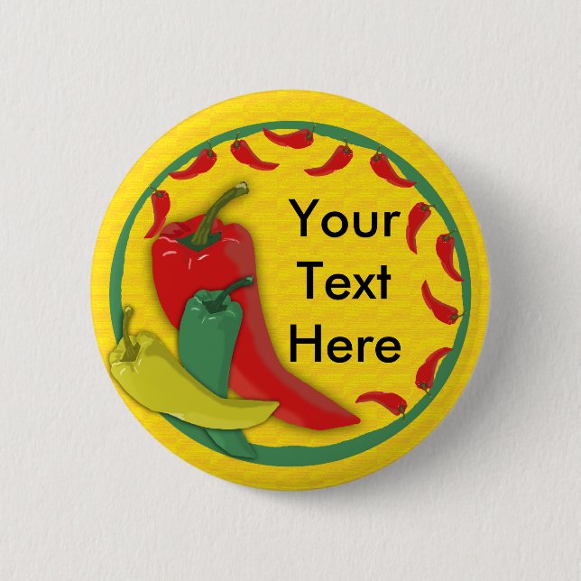 Chilli Pepper Group Circle Frame 6 Cm Round Badge (Front)