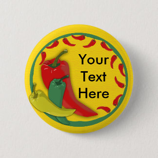 Chilli Pepper Group Circle Frame 6 Cm Round Badge