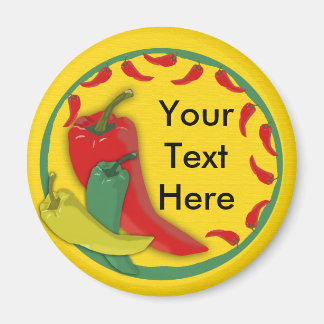 Chilli Pepper Group Circle Frame Magnet