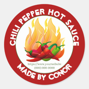 Chilli Pepper Hot Sauce 2 Classic Round Sticker