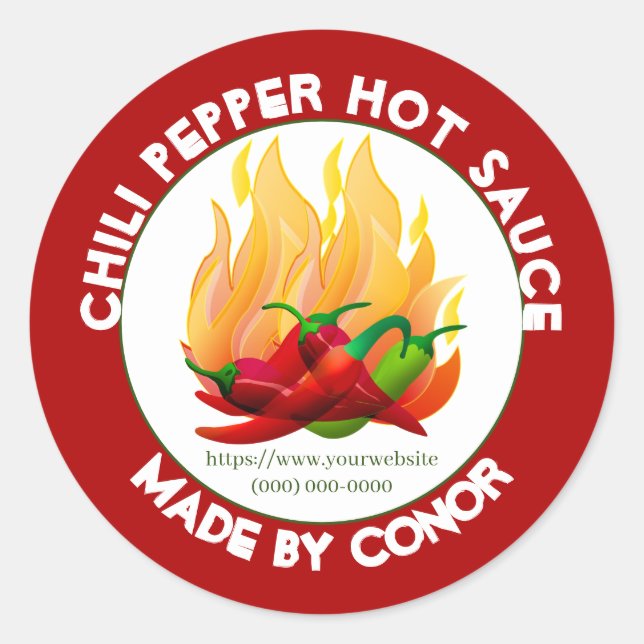 Chilli Pepper Hot Sauce 3" 2 Classic Round Sticker (Front)