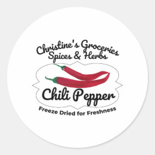Chilli Pepper jar. Classic Round Sticker