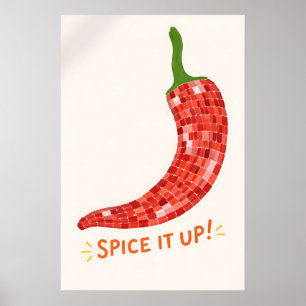 Chilli Pepper Kitchen Print, Modern Food Wall Art