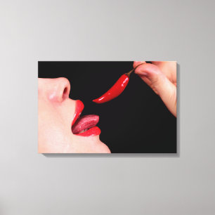 Chilli pepper lips canvas print