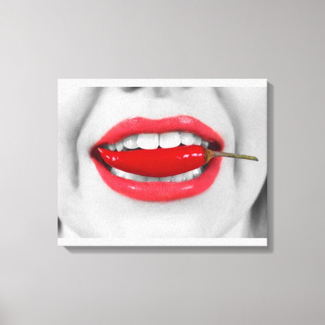 Chilli pepper lips canvas print (Front)