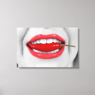 Chilli pepper lips canvas print