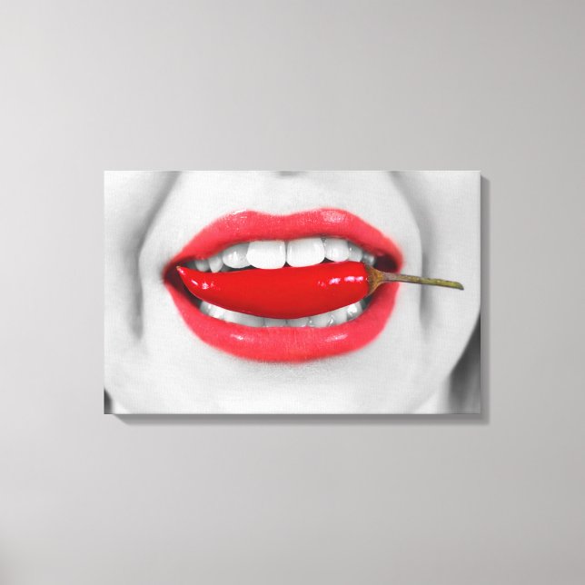 Chilli pepper lips canvas print (Front)