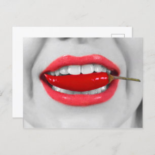 Chilli pepper lips postcard