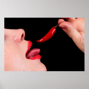 Chilli pepper lips poster