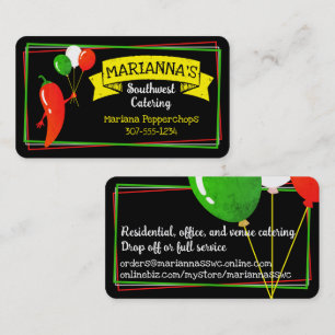 Chilli pepper Mexican Southwestern chef catering B Business Card