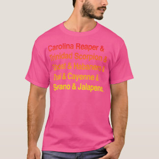 Chilli Pepper Names Hot List Types T-Shirt