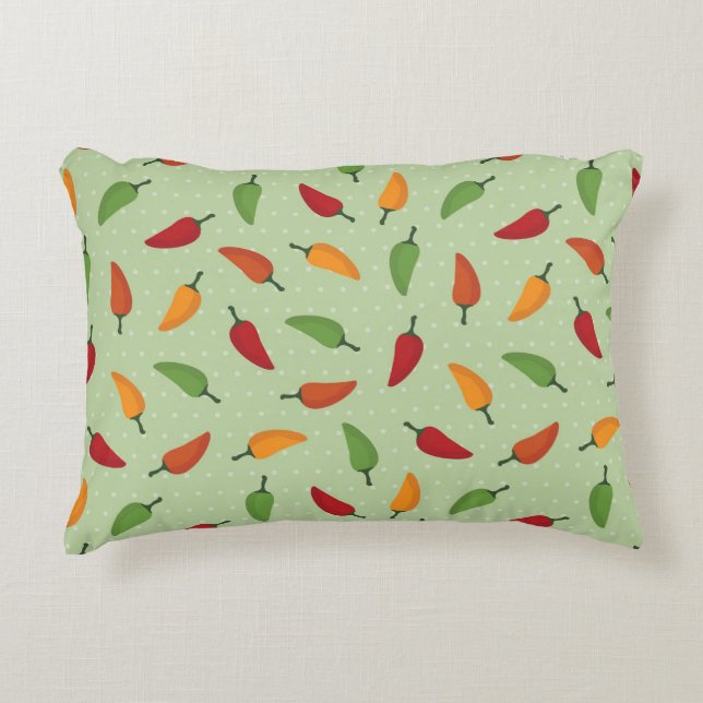 Chilli pepper pattern decorative cushion (Front)