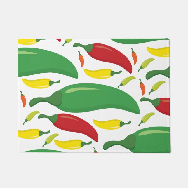 Chilli pepper pattern doormat (Front)