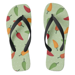 Chilli pepper pattern flip flops