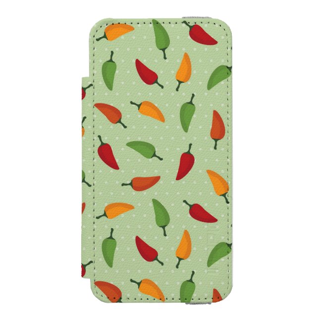 Chilli pepper pattern incipio iPhone wallet case (Folio Front)