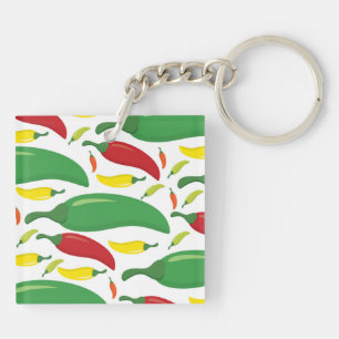 Chilli pepper pattern key ring