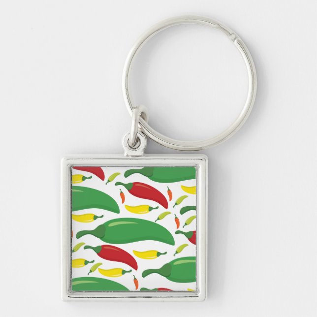 Chilli pepper pattern key ring (Front)
