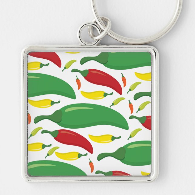 Chilli pepper pattern key ring (Front)