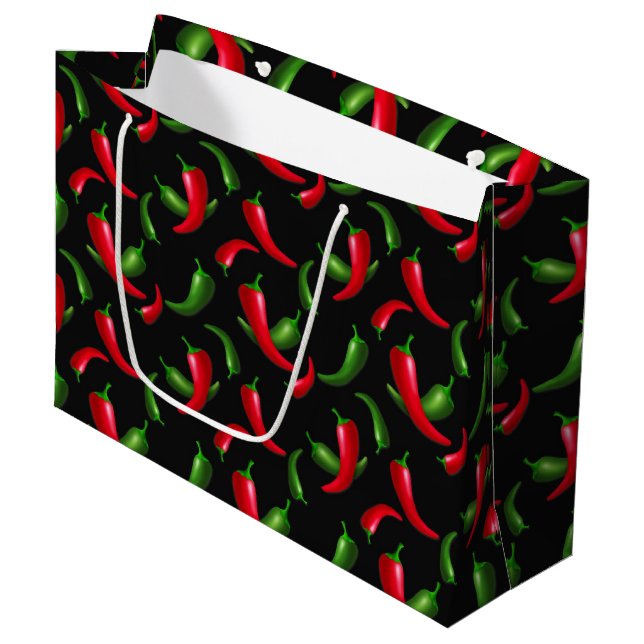 Chilli Pepper pattern large gift bag (Front Angled)