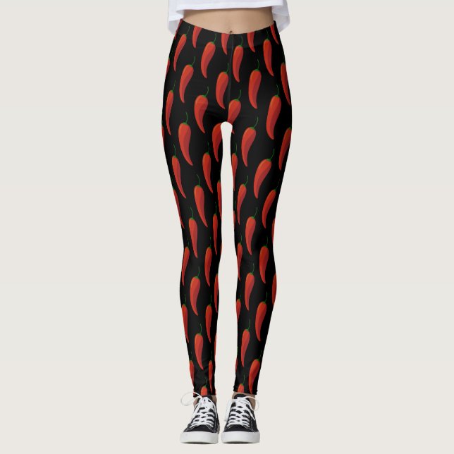 Chilli Pepper Pattern Leggings (Front)