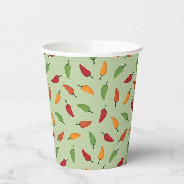 Chilli pepper pattern paper cups (Left)