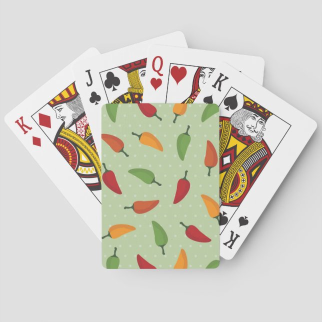 Chilli pepper pattern playing cards (Back)