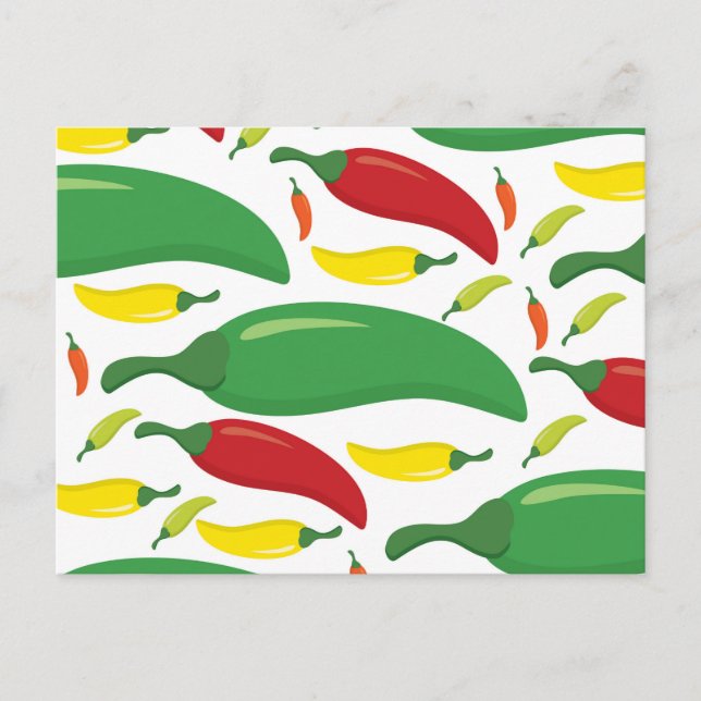 Chilli pepper pattern postcard (Front)