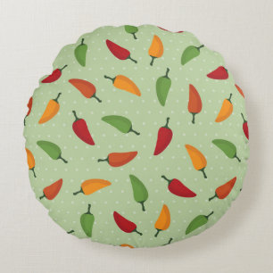Chilli pepper pattern round cushion