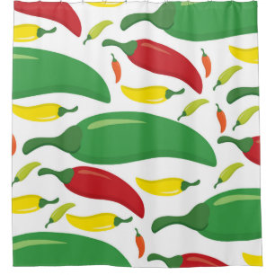 Chilli pepper pattern shower curtain
