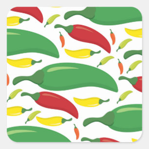 Chilli pepper pattern square sticker