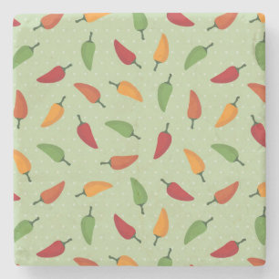 Chilli pepper pattern stone coaster
