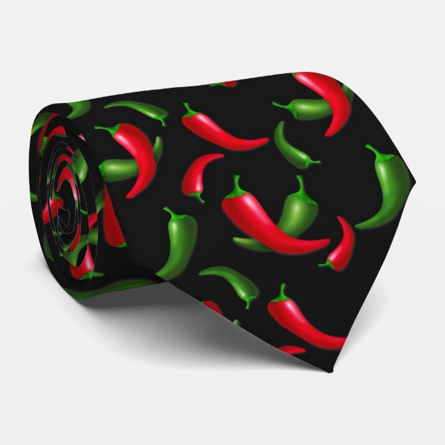 Chilli pepper pattern vegetable tie (Rolled)